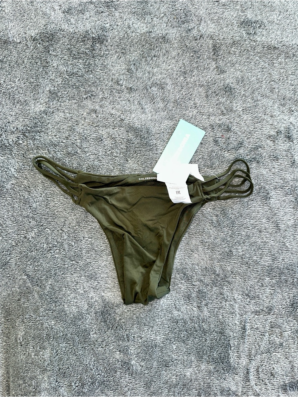 Calzedonia Olive Green Strappy Bikini Bottom small - Picture 3 of 4